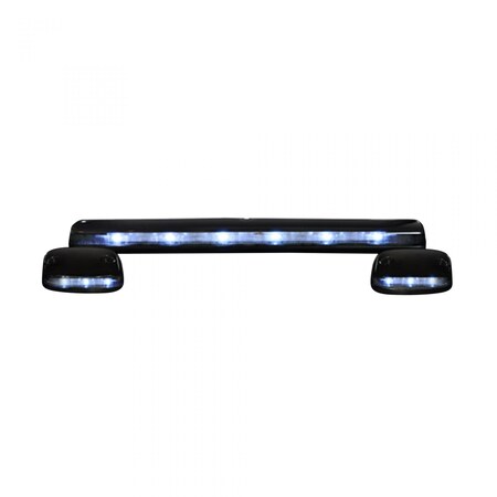 Recon 07-13 SILVERADO/SIERRA 3PC SMOKED CAB ROOF LIGHT LENS W/ WHITE LEDS-(W 264156WHBK